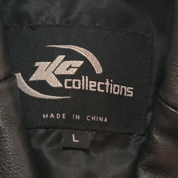 Vintage KC Collections Black Genuine Leather Blazer Jacket Women’s L Y2K 90s - Picture 10 of 11